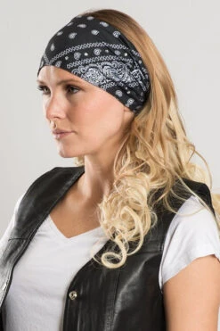 EZ BANDZ, Black Paisley Traditional W/ Iridescent Crystals