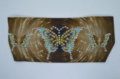TRIPLE BLUE BUTTERFLIES/GOLD SWIRL By MARIES HEADBAND