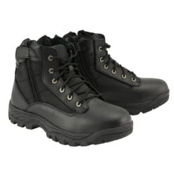 Boot, Men's Leather Tactical Lace-Up Boot With Side Zipper Entry