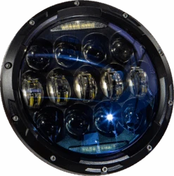 HARDDRIVE LED HEADLIGHT 7" 130W WHITE ANGEL EYES