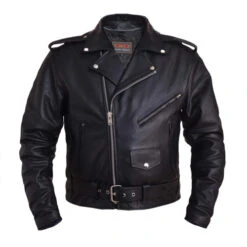 MEN'S MOTORCYCLE RIDING LEATHER JACKET, M/C Classic Style