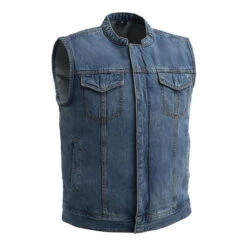 First Havoc Blue Denim Vest Jean Style A Naked Denim With Conceal Pockets