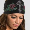 EZ BANDZ Headband, Bling Roses And Cross W/ Crystals