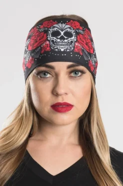 EZ BANDZ Headband, Sugar Skull & Roses W/ Gemstones -Riders Biker Supply Sale Shop 13f4abaa50253 web6 2048x2048 63880.1559062428