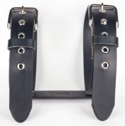 MOTORCYCLE BLANKET BED ROLL CARRIER- LEATHER PLAIN BLACK