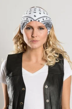 EZ BANDZ, White Paisley Traditional W/ Iridescent Crystals -Riders Biker Supply Sale Shop 1952292750222 2 06581.1595184520