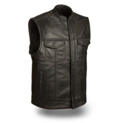 Mens Classic Club Leather Vest By Riders
