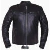 MENS PREMIUM LEATHER VENT SLEEVE BIKER JACKET