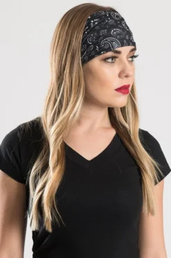 EZ BANDZ Headband, Paisley Classic B & W -Riders Biker Supply Sale Shop 50232 web3 2048x2048 40362.1563474069
