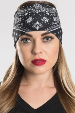 EZ BANDZ Headband, Paisley Black Bandana W/ Gems -Riders Biker Supply Sale Shop 50243 web3 2048x2048 92338.1563475875