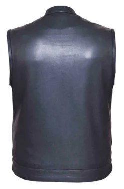 Men's Motorcycle Riding Leather Vest, Club Style Ultra Leather -Riders Biker Supply Sale Shop 57781d476655 00 BLK BACK 49492.1558141096