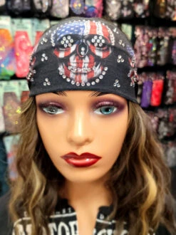 3 AMERICAN FLAG SKULLS By MARIES HEADBAND