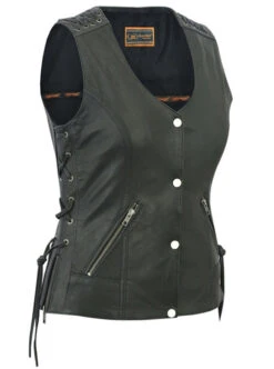 Womens Vest With Grommet And Laced Accents DS285