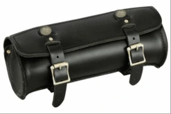 PREMIUM LARGE LEATHER ROUND TOOL BAG FOR MOTORCYCLE