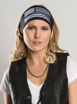 EZ BANDZ HEADBAND, Americana Flag - Thin Blue Line W/gems -Riders Biker Supply Sale Shop 6b05df1dCapture3 42903.1563389893