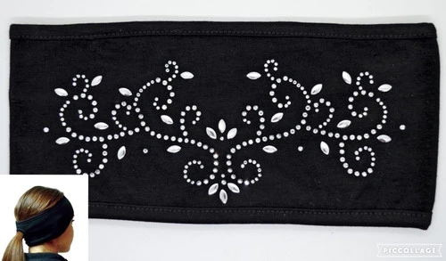 Chandelier Silver Lady Biker Pony Tail Bling Headwrap 2 Chandelier Silver Lady Biker Pony Tail Bling Headwrap - Image 2