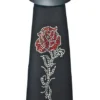 Spandex Hairtube Red Rose W/Rose Leaf Concho