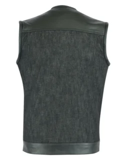 Men’s Collarless Leather/Denim Vest Combo -Riders Biker Supply Sale Shop 73d4adc5th2 q.4647.0 dm901 1 47280.1625607145