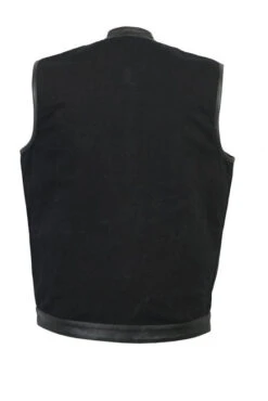 Men’s Black Denim Vest W/ Leather Trim Club Cut -Riders Biker Supply Sale Shop 7814c13dq.2155.0 992 back 1024x1024@2x 06477.1625252430