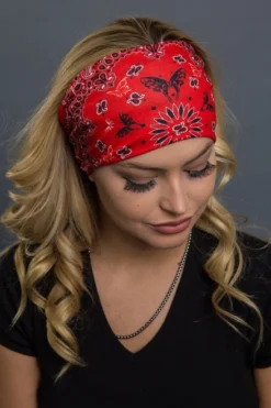 EZ BANDZ Headband, Paisley Butterfly Red -Riders Biker Supply Sale Shop 7b0b8ef2EZ Band 538 2048x2048 88600.1559070589