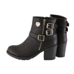 Boot, Women's Triple Buckle Side Zipper Boot W/ Platform Heel