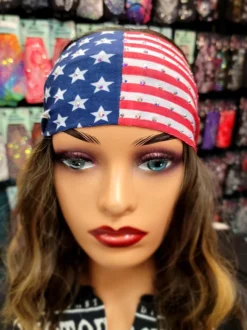 AMERICAN FLAG W/ IRIDESCENT RHINESTONES By MARIES HEADBAND -Riders Biker Supply Sale Shop 813d3e3720220714 164943 64958.1657902699
