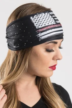 EZ BANDZ Headband, Americana Flag - Thin Red Line W/Gems 9 EZ BANDZ Headband, Americana Flag - Thin Red Line W/Gems -Riders Biker Supply Sale Shop 824553d150256 wc 72826.1595268021