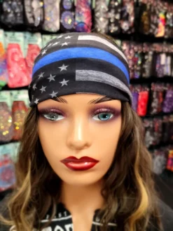 B/W THIN BLUE LINE FLAG By MARIES HEADBAND -Riders Biker Supply Sale Shop 86a5ab4420220714 163338 48099.1657905885