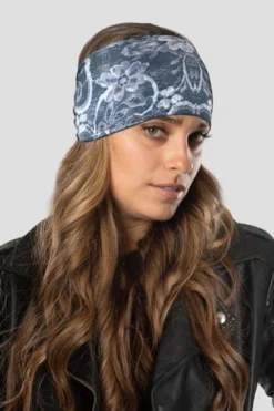 TRIPLE BLUE BUTTERFLIES ON BLACK By MARIES HEADBAND