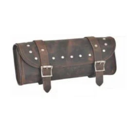 Tool Bag, Studded Cowhide Leather - Brown