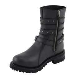 Women’s 9” Triple Buckle Leather Harness Boot W/ Side Zipper Entry -Riders Biker Supply Sale Shop 96a16deeMBL9399 3 95604.1657650025