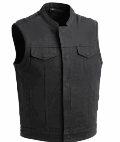 Havoc - Men's Motorcycle Twill Vest Black