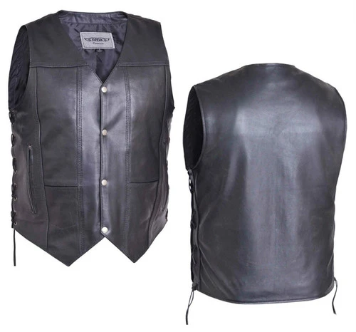 Men's Motorcycle Riding Leather Vest, 10 Pocket Premium 4 Men's Motorcycle Riding Leather Vest, 10 Pocket Premium - Image 4