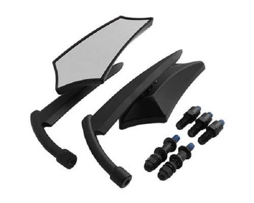 BLACK CUSTOM HARLEY ANGLER MIRROR SCULPTED Fits Harley Honda Kawasaki And Yamaha Left Thread 3 BLACK CUSTOM HARLEY ANGLER MIRROR SCULPTED Fits Harley Honda Kawasaki And Yamaha Left Thread - Image 3