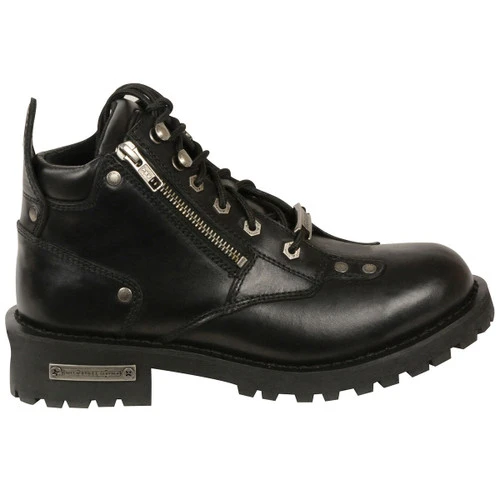 Women's Low Cut Laced & Zipper Motorcycle Biker Boot 4 Women's Low Cut Laced & Zipper Motorcycle Biker Boot - Image 4