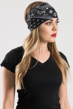 EZ BANDZ Headband, Paisley Bandana - Black -Riders Biker Supply Sale Shop a5b5d79650242 wc 16233.1595269193
