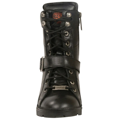 Boot Women's Lace-Up Leather Boots With Side Zipper 3 Boot Women's Lace-Up Leather Boots With Side Zipper - Image 3