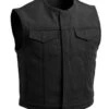 Short Lowside Men's Motorcycle Twill Vest 3 Inches Shorter