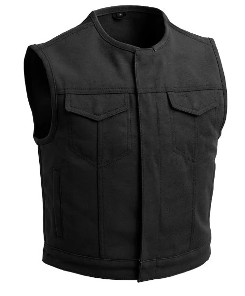 Short Lowside Men's Motorcycle Twill Vest 3 Inches Shorter 1 Short Lowside Men's Motorcycle Twill Vest 3 Inches Shorter