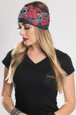 EZ BANDZ Headband, Sugar Skull & Roses W/ Gemstones -Riders Biker Supply Sale Shop baa2ae9850253 web2 2048x2048 27543.1559062426