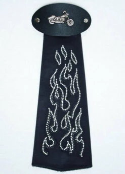 Spandex Hairtube Silver Flame W/Motorcycle Concho