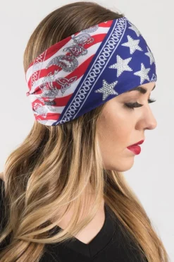 EZ BANDZ Headband, Americana Flag Wavy - W/Gems -Riders Biker Supply Sale Shop c4e8563550251 web3 2048x2048 10499.1626481586