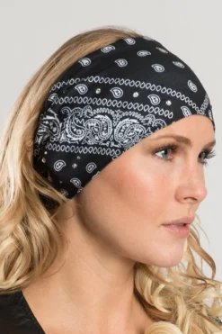 EZ BANDZ, Black Paisley Traditional W/ Iridescent Crystals -Riders Biker Supply Sale Shop c578ea2650221 3 2048x2048 32420.1595373483