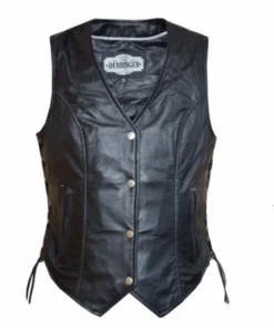 Premium Lambskin Ladies Side Lace Vest