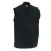 Mens Black Denim Vest Single Back Panel