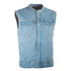 DENIM BIKER IRON SIGHTS VEST BY HIGHWAY 21