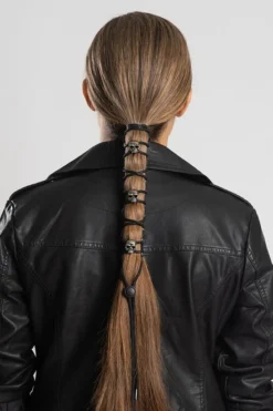 Ponytail Holder, Lace Up W/ Skull Conchos - 8" -Riders Biker Supply Sale Shop d34dddd038025 3 2048x2048 14110.1643238282