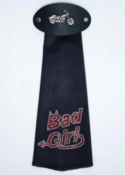 Spandex Hairtube Red/Silver Bad Girl W/Motorcycle Concho