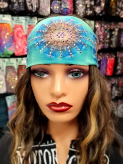 TRIPLE BLUE/TEAL DANDELIONS STARBURST By MARIES HEADBAND -Riders Biker Supply Sale Shop d954998220220714 162428 54744.1657923176