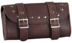 Tool Bag, Studded - Brown Genuine Leather